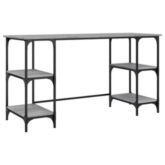 vidaXL Vidaxl - Escritorio Metal Madera De Ingenier&iacute;a Gris Sonoma 140x50x75 Cm
