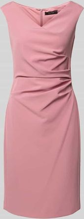 Vera Mont Knielanges Cocktailkleid mit Raffungen in Rosa, Gr&ouml;&szlig;e 36