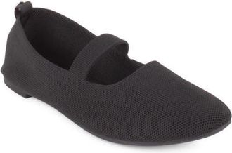Elie Tahari Ambrosia Knit Mary Jane Flat in Black at Nordstrom, Size 6.5