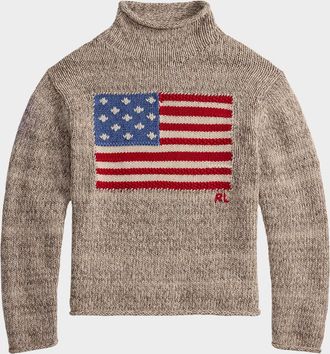 Polo Ralph Lauren Wool-Blend Embroidered Flag Sweater
