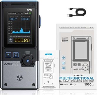 OEM Detector De Radiaci&oacute;n Gc03 Con Pantalla De 2,4 Y M&uacute;ltiples Modos De Alarma Personalizables (negro)