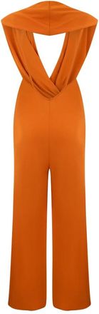 Alberta Ferretti Jumpsuit met halslijn - Dames - Jumpsuits - Oranje - M - Jumpsuits & Playsuits