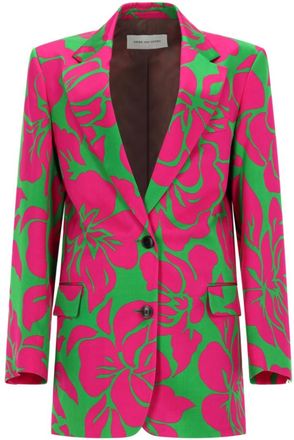 Dries Van Noten Multicolor Floral Peaked Lapel Blazer