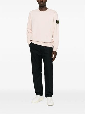 Stone Island Logo-Patch Cotton Sweatshirt - Pink