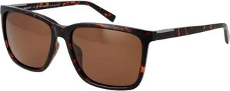 Timberland Accessoires, Heren, Bruin, ONE Size, Bruine Vierkante Gepolariseerde Zonnebril