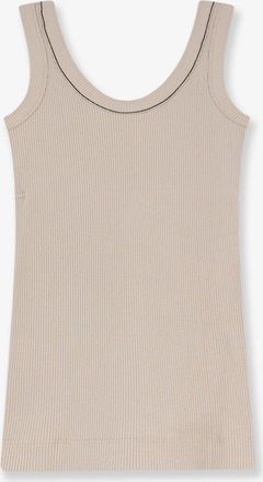 Brunello Cucinelli Canotta in cotone stretch - BRUNELLO CUCINELLI - gender_Woman