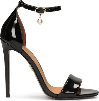 Kazar Zwarte sandalen van lakleer met slanke hak - Dames - Sandalen met hakken - Zwart - 39 EU - Leer - Schoenen