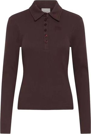 Gestuz Gzdrew Ls Polo Top - Dames - Tops - Paars - Maat: M