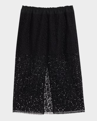 Maria McManus Lace Ruched Midi Skirt