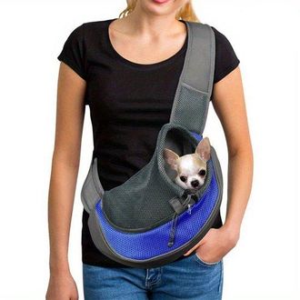 OEM Bolsa Transportadora Para Perros, Animales Peque&ntilde;os, Ajustable, Malla Transpirable, 37x25 Cm, Bolsa Para Perros De Hasta 10 Kg, Azul