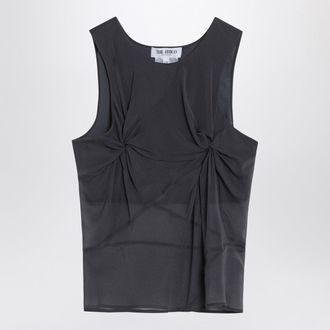 The Attico Gray Silk Tank Top