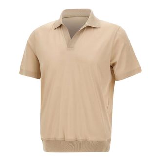 Gran Sasso Polo Shirts, male, Beige, Size: S V-Neck Polo