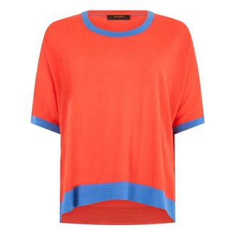 Moorer Round-neck Knitwear, female, Orange, Size: 4XL Round-neck Knitwear