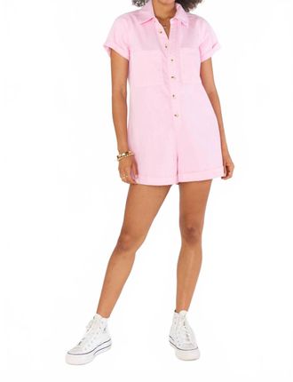 Show me your Mumu Range Romper In Candy Pink Denim