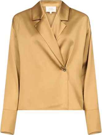 Loulou Studio Seizoenshemden in viscose wolmix - Dames - Blouses - Geel - M - Wol - Overhemden