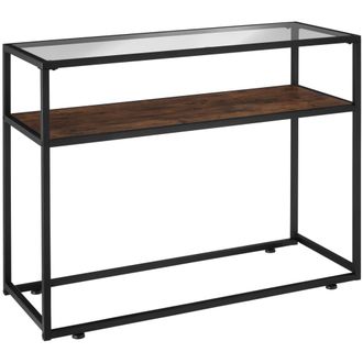 TecTake Mueble recibidor 100 x 41 x 80,5 cm, Madera industrial oscura, r&uacute;stica