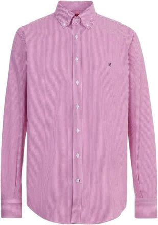 Carolina Herrera Gestreept Poplin Overhemd Candela Stijl - Heren - Casual Overhemden - Paars - S - Katoen - Overhemden
