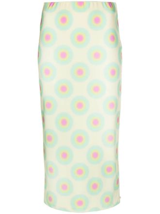 Sportmax Gonna midi con stampa - Giallo