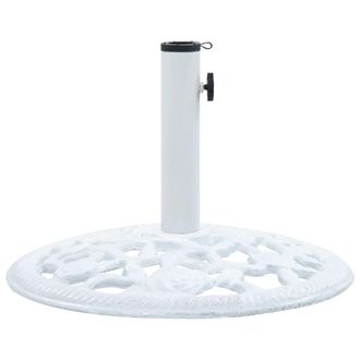 vidaXL Umbrella Base White 26.5 lbs 18.9 Cast Iron, 47860