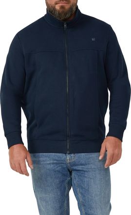 s.Oliver Sweatjacke, Herren, Gr. 4XL, blau, Web, Obermaterial: 70% Baumwolle, 30% Polyester, S.OLIVER MEN BIG SIZES, unifarben, regular fit h&uuml;ftbedeckend, Rund