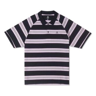 Converse Marquis Striped Short-Sleeve Polo Shirt Asia Sizing Black 10026821-A01