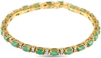 Luxury Bazaar 18K Yellow Gold 5.50ct Emerald and Diamond Bracelet MF13-082025