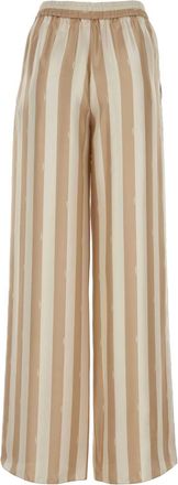 Fendi Womens All Trousers Beige Silk