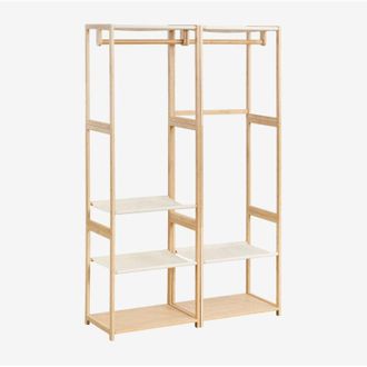 Sklum Armario Modular Abierto De 2 Piezas En Bamb&uacute; Deneb Sklum