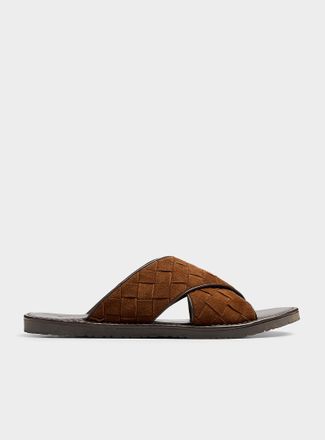 Scarosso Mens Ettore braided leather sandals