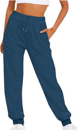 Generic Ladies Trousers Fleece Lined Trousers Women Plain Baggy Fleece Lined Tapered Leg Jogger Size 18 Womens Joggers Size 16 Ladies Smart Navy Joggers Worko