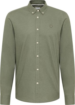 Mustang Langarmhemd MUSTANG Herren Style Rawlins, Herren, Gr. XXL, US-Gr&ouml;ssen, gr&uuml;n 6473, Twill, 55% Leinen, 45% Baumwolle, unifarben, slim fit, Hemden Langar