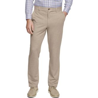 Johnston & Murphy XC Flex Pinnacle Flat Front Dress Pants in Tan Twill at Nordstrom, Size 32S