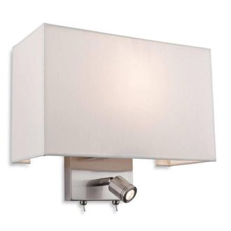 Netlighting Fargo Indoor Wall Light Reading Lamp Steel Cream Shade E27 in Beige