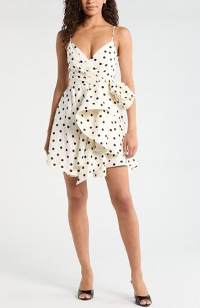 Ever New Addie Polka Dot Bow Minidress in Hadley Spot at Nordstrom, Size 10