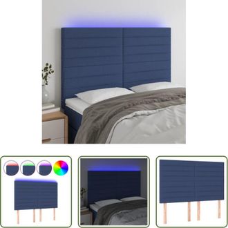 vidaXL vidaXL Luci LED per camera da letto - Testiera a LED Blu 144x5x118/128 cm in Tessuto