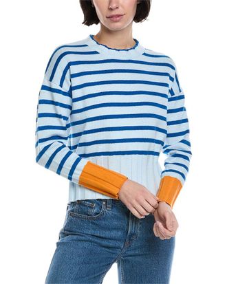 Brodie Contrast Stripe Cashmere-Blend Sweater