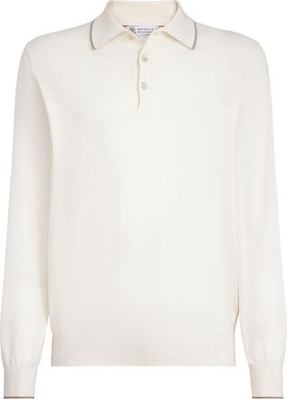 Brunello Cucinelli Cotton and cashmere knit polo in Panama at Nordstrom, Size 60 It