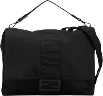 Fendi Pre-owned Cross Body Bags, female, Black, Size: ONE SIZE Pre-owned Nylon Cross Body Bag