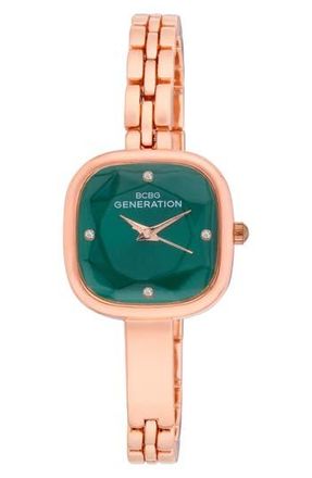 BCBGeneration Monroe Bracelet Watch in Green/Rose Gold at Nordstrom Rack