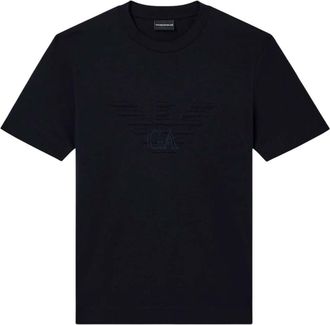 Emporio Armani Navy Blue Logo Crew Neck T-Shirt