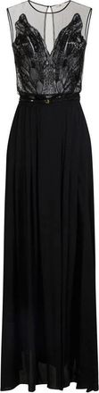 Elisabetta Franchi Red Carpet Tule en Georgette Jurk - Dames - Avondkleed - Zwart - XS - Tule - Kleedjes
