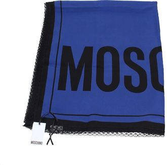 Moschino Accessoires, Dames, Blauw, ONE Size, Foulard Multicolour