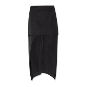 Alexander McQueen Midi Skirts, female, Black, 2XS, Asymmetrical Skirt