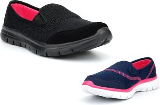 Generic Ladies Comfort Shoes Size 3 Ladies Slip On Shoes Size 4 Casual Shoe Womens Lightweight Shoe Casual Lightweight Slip On Comfort Sizes 3-9 Navy/Black 3 