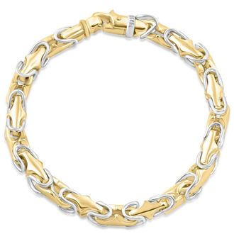 Pompeii3 Mens Byzantine link 14k Gold (52gram) or Platinum (85gram) 6.5mm Bracelet 8.5