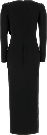 Alessandra Rich Womens Evening Dress Black Viscose Acetate Elastane