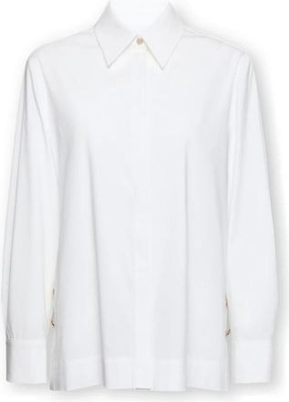 Elena Miro Overhemden, Dames, Wit, 2Xl, Katoen, Poplin Shirt