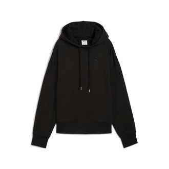 Puma Kapuzensweatshirt PUMA HER OVERSIZED HOODIE FL, Damen, Gr. XL, schwarz (puma schwarz), Fleece, Obermaterial: 68% Baumwolle, 32% Polyester, unifarben, 