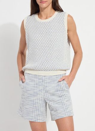 Lyss&eacute; Claire Textured Mesh Sweater Shell Curvy