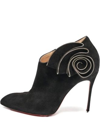 Christian Louboutin 110mm Mrs Baba heeled boots - women - Calf Suede/Calf Leather/Calf Leather - 39 - Black
